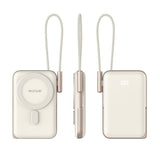 Batterie externe magnétique Rixus RXPB29 10 000 mAh avec câble USB-C intégré, couleur or rose