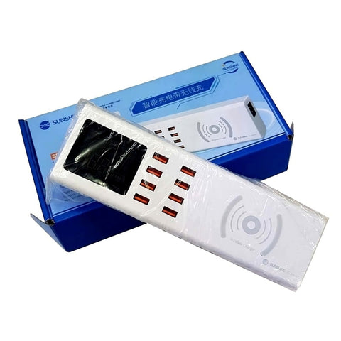 Chargeur intelligent Sunshine SS-309WD à 8 ports avec chargeur sans fil