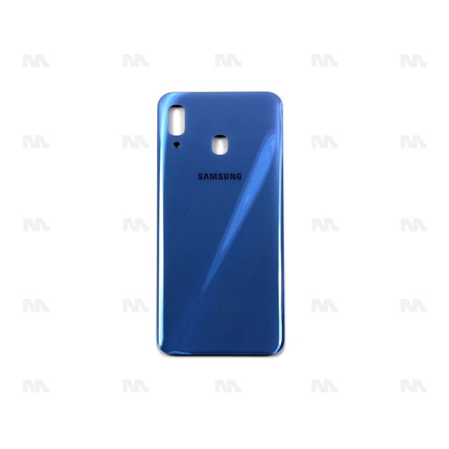 Vitre arrière pour Samsung Galaxy A30 A305F sans objectif, bleue, OEM