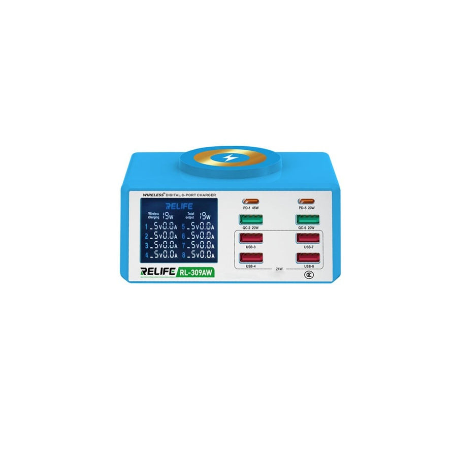 Chargeur sans fil à 8 ports avec écran numérique Relife RL-309AW