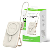 Batterie externe magnétique Rixus RXPB29 10 000 mAh avec câble USB-C intégré, couleur or rose