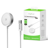 Chargeur USB-C Rixus RXWC05 pour Apple Watch et Samsung Galaxy Watch, 1,2 m, blanc