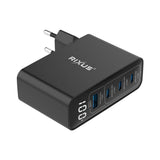 Adaptateur secteur Rixus RX100 GaN avec écran numérique 100 W noir