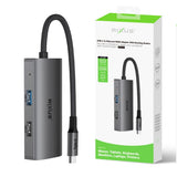 Adaptateur USB-C vers Ethernet HDMI Rixus RXHU07 avec station d'accueil, gris