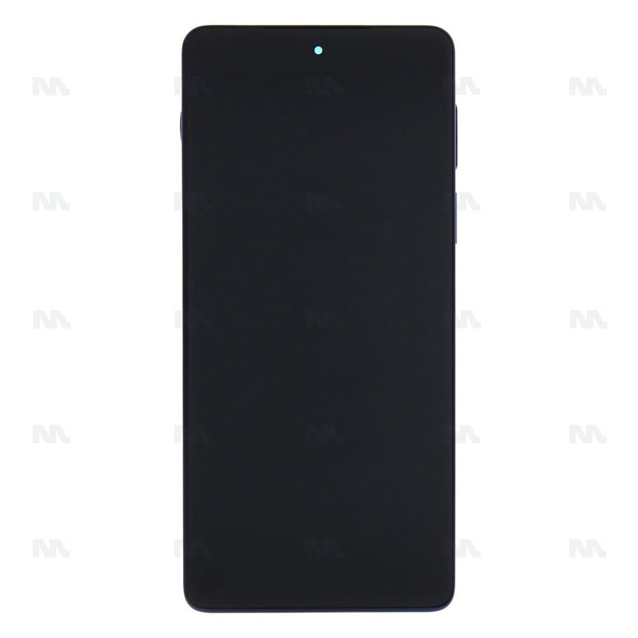 Chassis + Ecran LCD + Vitre pour Motorola Edge 20 Pro (XT2153) (5D68C19377) - Blue Vegan Leather