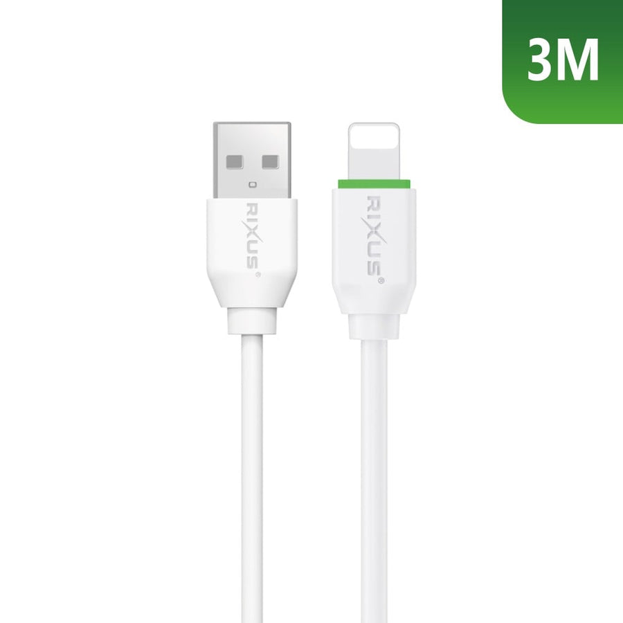 Câble Rixus RX2017AL pour synchronisation des données et recharge rapide USB vers Lightning, 3 m