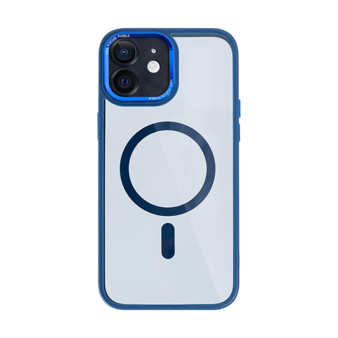 Étui Rixus Classic 04 avec MagSafe pour Apple iPhone 12 bleu foncé