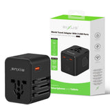 Adaptateur universel Rixus RX3425 25 W avec 3 ports USB Noir