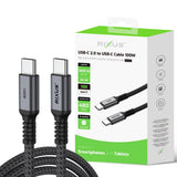 Câble Rixus RXUC06 USB-C 2.0 vers USB-C 3 m 100 W gris sidéral