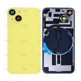 Vitre Arrière avec NFC pour Apple iPhone 14 – Agrandir le cadre de l’appareil photo – Jaune – Compatible