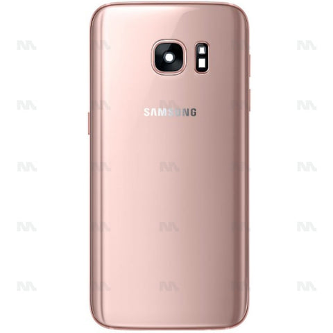 Vitre arrière pour Samsung Galaxy S7 G930F avec lentille rose doré OEM