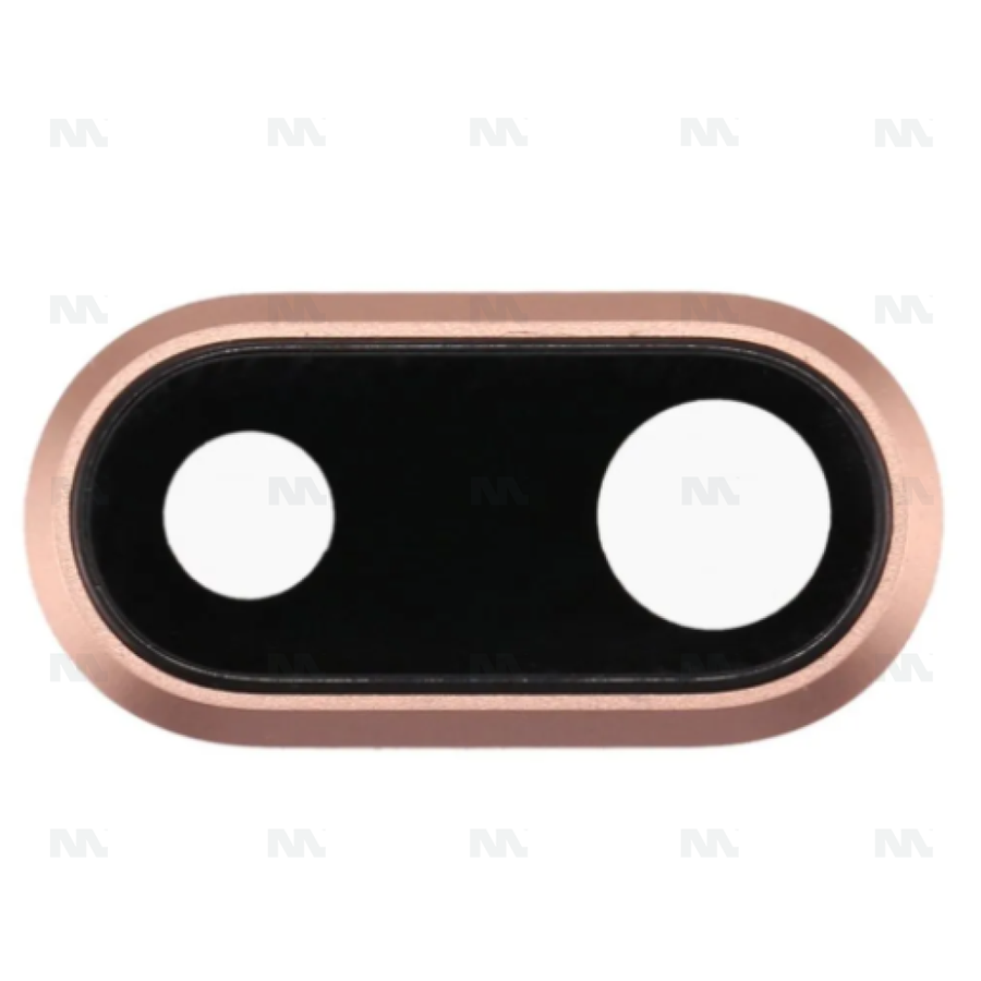 Objectif pour iPhone 8 Plus avec cadre - Or rose (5 pièces)