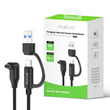 Câble de recharge Rixus RXGM02 pour montre connectée Garmin, 100 cm, noir