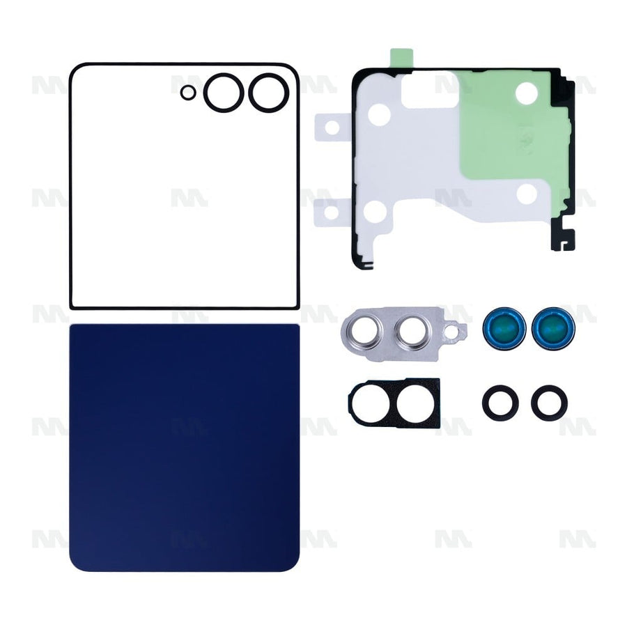 Ensemble de coques arrière Samsung Galaxy Z Flip7 F741B avec lentille Blue Shadow OEM