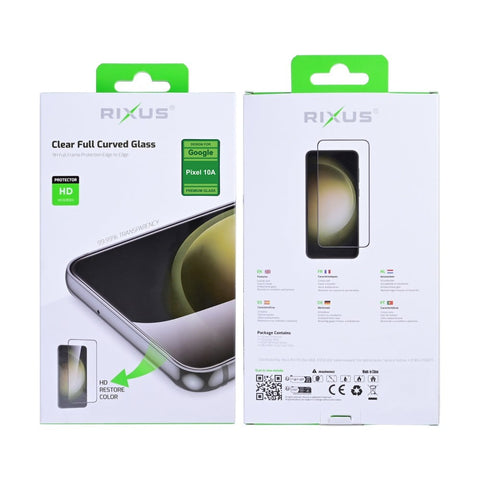 Verre trempé Rixus - Bords entièrement incurvés - pour Google Pixel 10a