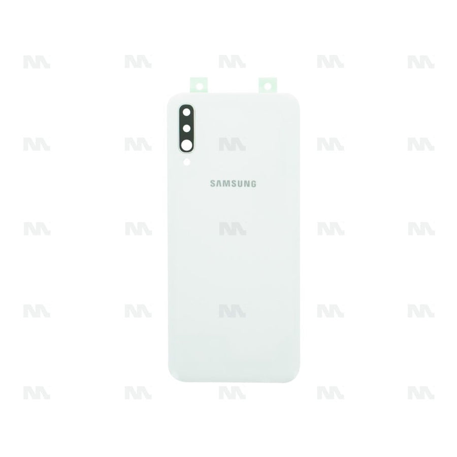 Vitre arrière pour Samsung Galaxy A70 A705F avec objectif blanc OEM