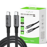 Câble Rixus RXUC02 USB-C 4.0 vers USB-C, 1,8 m, 240 W, gris