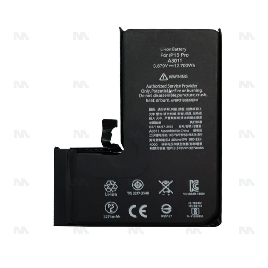 Batterie avec diagnostic (santé batterie visible) pour Apple iPhone 15 Pro - OEM
