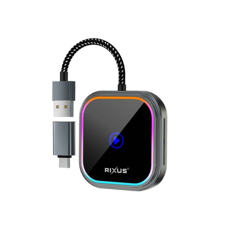 Adaptateur Carplay sans fil Rixus RXCP05 gris métallisé
