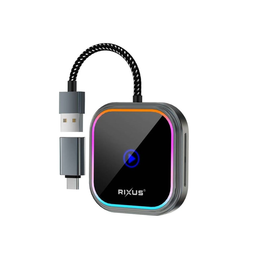 Adaptateur Carplay sans fil Rixus RXCP05 gris métallisé