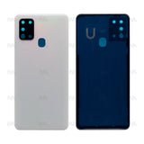 Vitre arrière pour Samsung Galaxy A21s A217F avec objectif blanc OEM
