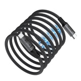 Câble magnétique Rixus RXUC03 USB-C 4.0 vers USB-C facile à enrouler, 1,5 m, 100 W, gris sidéral