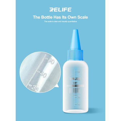 Bouteille en plastique vide pour alcool à flux RELIFE TB2 50 ml avec embout à aiguille