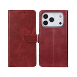 Rixus Bookcase pour Apple iPhone 17 Pro Rouge foncé