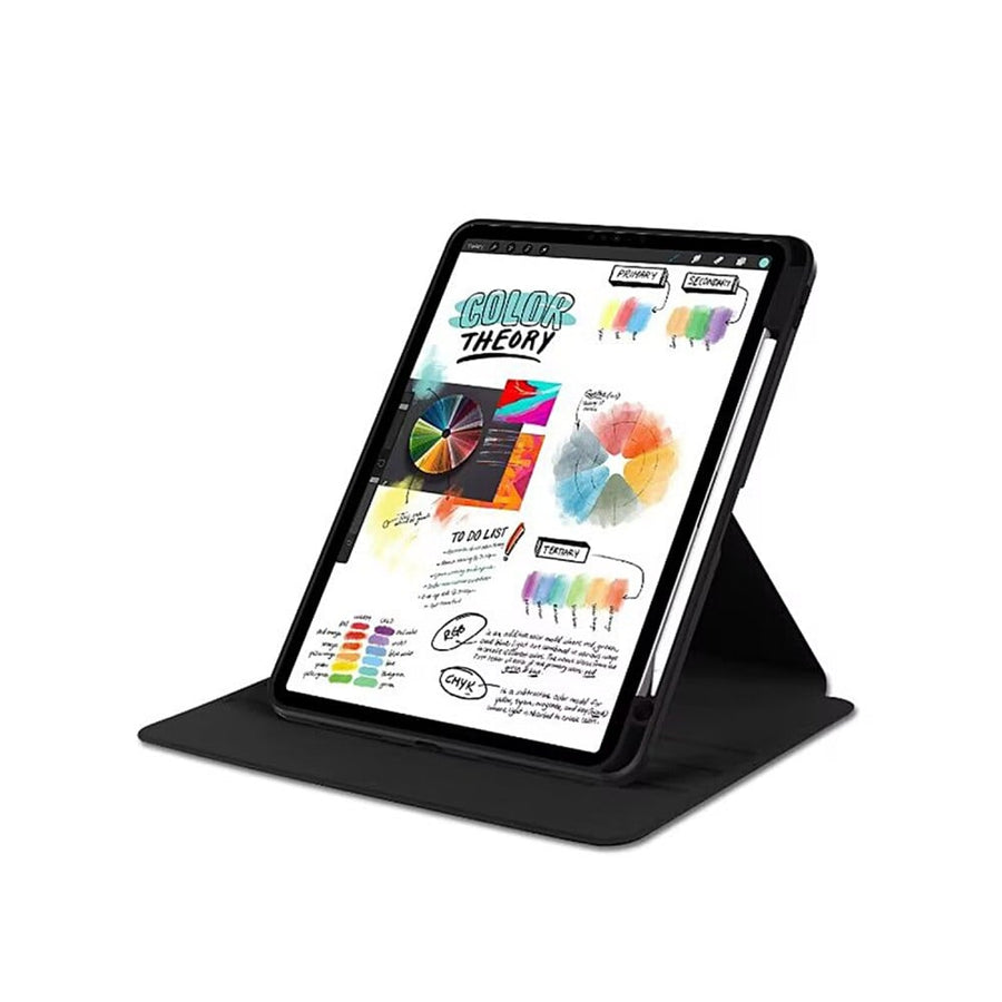 Étui de protection en cuir PU noir pour iPad Pro 13 (2024)