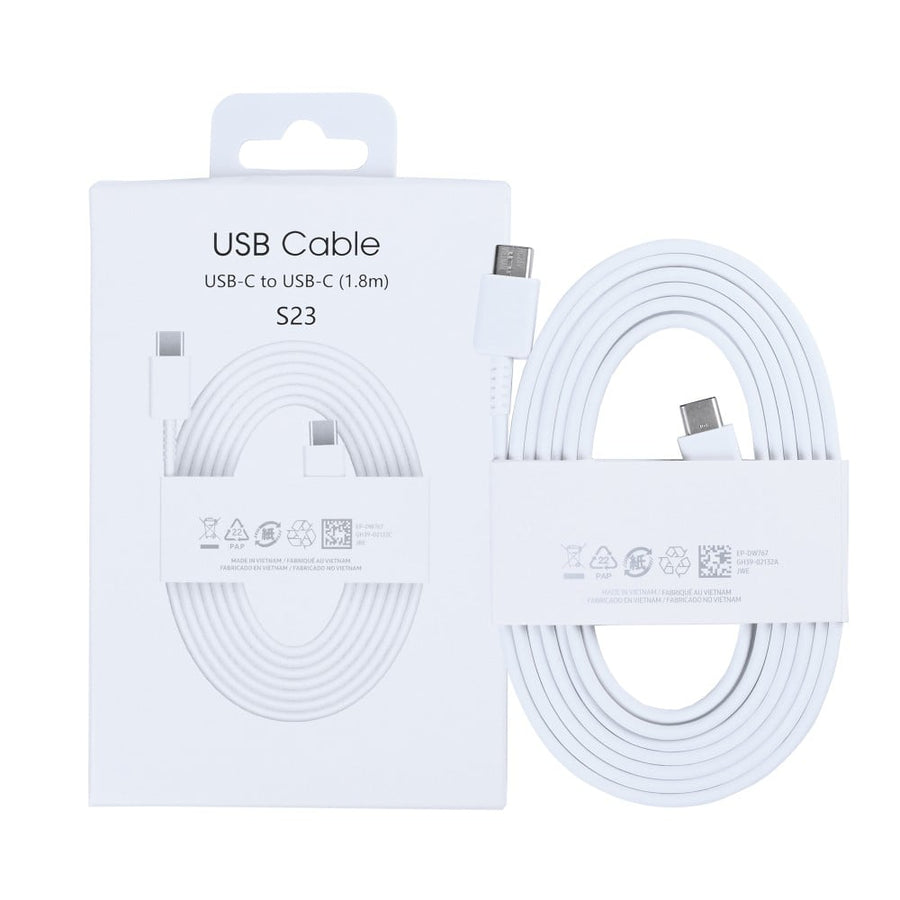 Câble de données USB-C vers USB-C 180 cm blanc Boîte de vente au détail