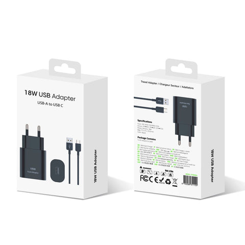 Adaptateur rapide 2-1 CH18W04 USB-A vers USB-C 18 W Noir