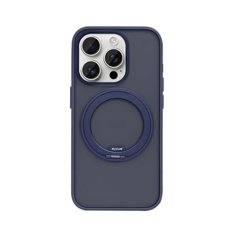 Coque Rixus SnapGrip 360 avec Anneau Support pour Apple iPhone 15 Pro - Bleu