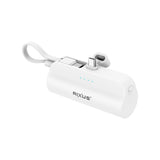 Batterie externe mini Rixus RXPB98W Click-On USB-C 5000 mAh blanche