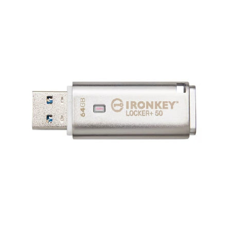 Clé USB cryptée Kingston 64 Go IronKey Locker Plus 50 AES vers Cloud - IKLP50/64 Go