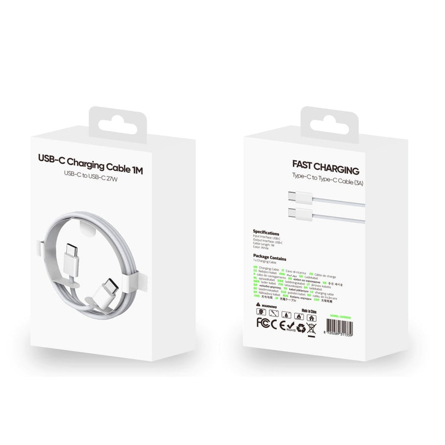 Câble de recharge rapide pour iPhone 15 Series US3001M USB-C vers USB-C 100 cm blanc