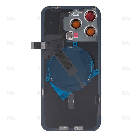 Vitre arrière avec NFC (Grand contour caméra) Compatible pour Apple iPhone 15 Pro Max - Titane Blanc