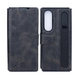 Étui portefeuille Rixus avec porte-stylo pour Samsung Galaxy Z Fold4 noir