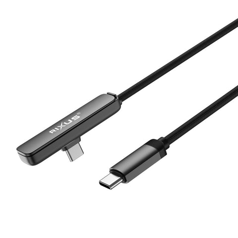 Câble USB-C vers USB-C Coudé 100W avec Support Rixus RXUC11