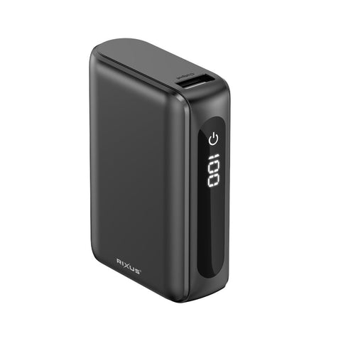 Batterie externe compacte Rixus RXPB24 avec écran numérique 10 000 mAh - Noir