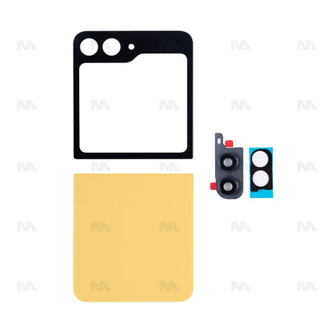 Vitre arrière pour Samsung Galaxy Z Flip5 F731B avec lentille jaune OEM