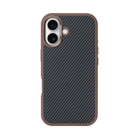 Coque de protection Mag Carbon avec MagSafe pour Apple iPhone 16 - Marron