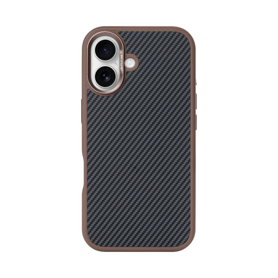 Coque de protection Mag Carbon avec MagSafe pour Apple iPhone 16 - Marron