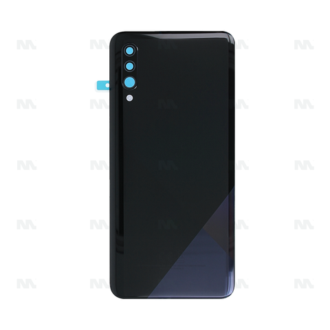 Vitre arrière pour Samsung Galaxy A30s A307F avec prisme pour objectif, noir, OEM