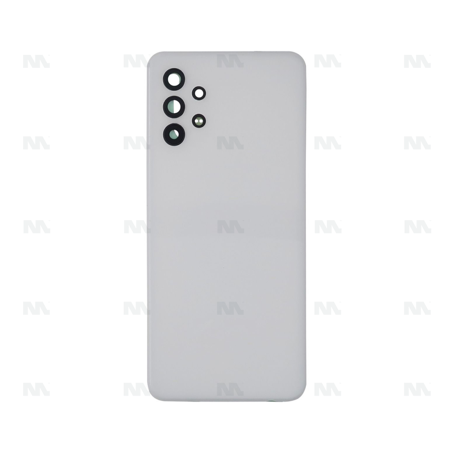 Vitre arrière pour Samsung Galaxy A32 5G A326B avec objectif, blanc génial, OEM