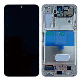 Chassis + Ecran Officiel Service Pack + Vitre pour Samsung Galaxy S22 S901B / Cream / Sky Blue - Phantom White