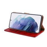 Rixus Bookcase pour Samsung Galaxy S21 5G Rouge foncé