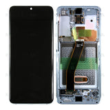 Chassis + Ecran Officiel Service Pack + Vitre pour Samsung Galaxy S20 G980F / S20 5G G981F - Cloud Blue