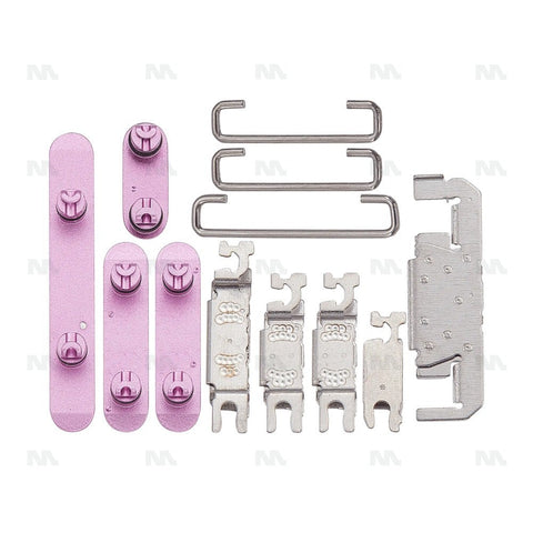 Ensemble de boutons latéraux rose compatible pour Apple iPhone 16 et 16 Plus (4 pièces)