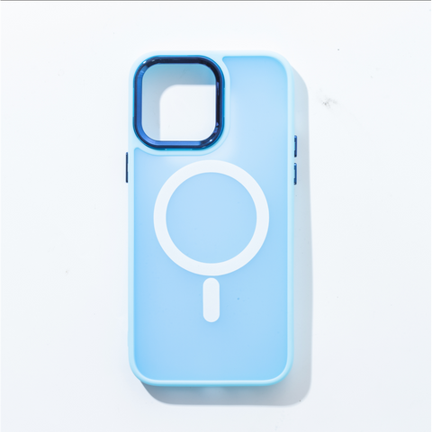 Étui magnétique pour iPhone 13 Pro Max - Bleu pastel