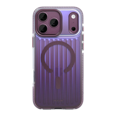 Coque Rixus Aero Ribbed Shield Compatible MagSafe pour Apple iPhone 17 Pro, 18 Pro - Bordeaux
